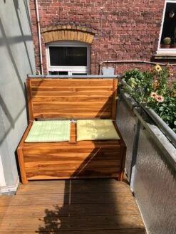 Kleine Teakhouten Tuinbank Met Opbergruimte - 100 X 60 X 90 Cm - Duurzaam Teakhout - Blijft Strak En Mooi - Sterke Constructie Om Lang Mee Te Gaan -Meubel Verkoop 900x1200