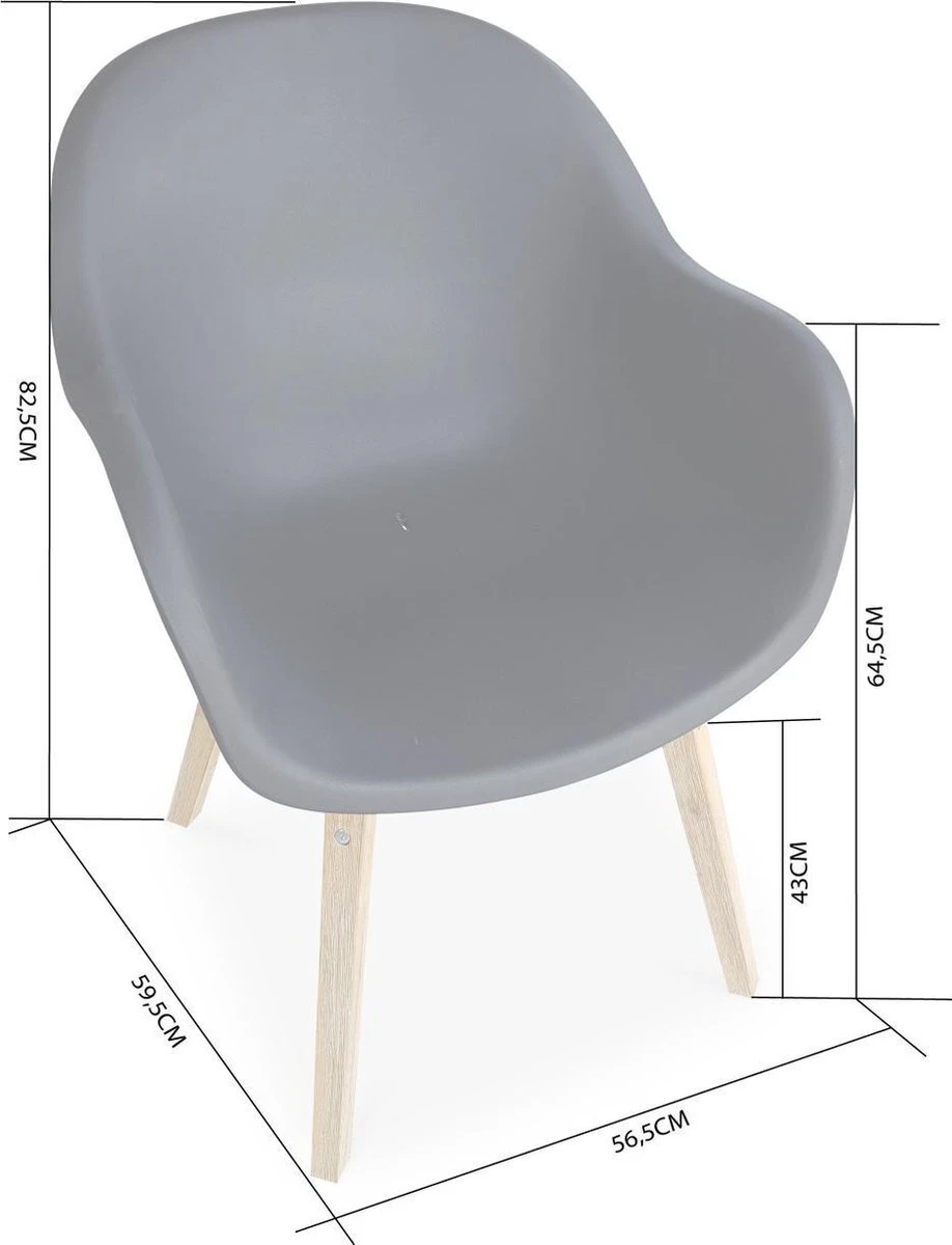 Alice's Garden Kuipstoelen CELEBES - Set Van 4 - Acacia En Kunststof - Grijs 7 Alice's Garden Kuipstoelen CELEBES - Set Van 4 - Acacia En Kunststof - Grijs - Afbeelding 5