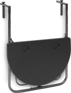 Relaxdays Balkontafel Inklapbaar, Balkon Tafel Rotan, Hangtafel Reling - Zwart -Meubel Verkoop 919x1200