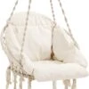 Hangstoel, Hangschommel, Hangstoel Met Een Dik Kussen, Tot 120 Kg Belastbaar, Voor Tuin, Balkon, Woonkamer, Terras, Scandinavische Stijl, Modern, Beige HMDC042M01 1 Hangstoel, Hangschommel, Hangstoel Met Een Dik Kussen, Tot 120 Kg Belastbaar, Voor Tuin, Balkon, Woonkamer, Terras, Scandinavische Stijl, Modern, Beige HMDC042M01 -Meubel Verkoop 933x1200
