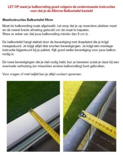 GoudmetHout Inklapbare Balkontafel - Balkonbar - Balkon Tafel - 99 Cm - Hout - Transparant Wash - Reling Smal -Meubel Verkoop 944x1200