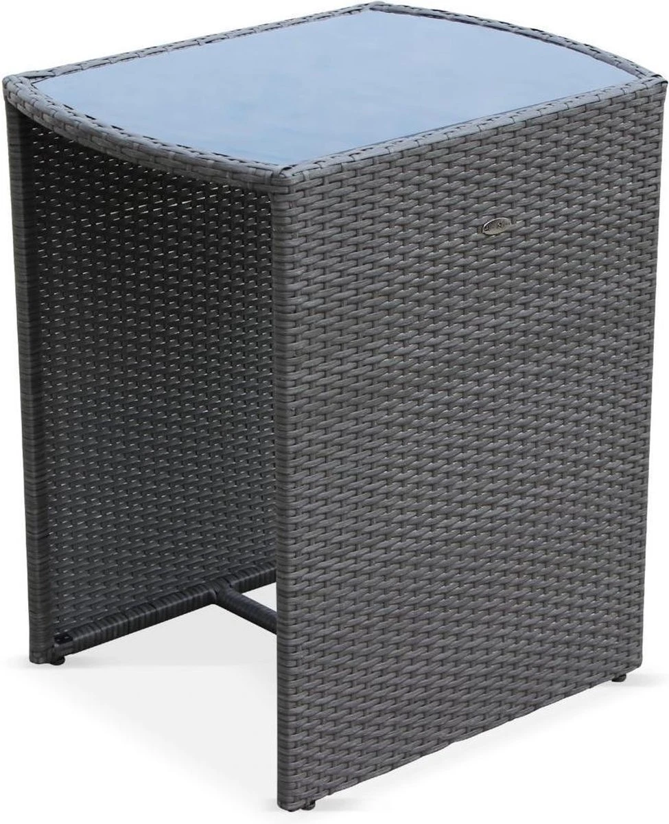 Alice's Garden Balkonset Doppio - 2 Stoelen - Inschuifbaar - Wicker - Grijs 4 Alice's Garden Balkonset Doppio - 2 Stoelen - Inschuifbaar - Wicker - Grijs - Afbeelding 2