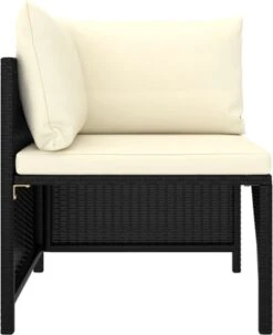VidaXL 4-delige Loungeset Met Kussens Poly Rattan Zwart -Meubel Verkoop 979x1200