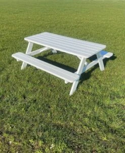 Goedkopepicknicktafels.nl | Witte XL Picknicktafel | Tuintafel 6 Persoons | Wit Gespoten Gedroogd Grenen Hout! -Meubel Verkoop 980x1200