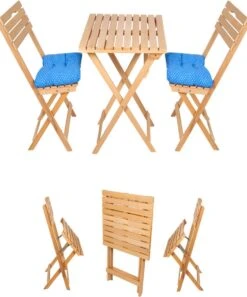 SiRaC - Houten Tuinset - Balkonset - 3-delig - Met Paarse Kussens - Natuurlijke Hout - Balkon Meubelen - 2 Persoons Balkonset - Twee Stoelen En Bijzettafel - Hout -Meubel Verkoop 998x1200 2