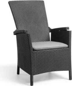 Allibert Vermont Verstelbare Tuinstoel - 64x68x107cm - Grafiet -Meubel Verkoop 998x1200